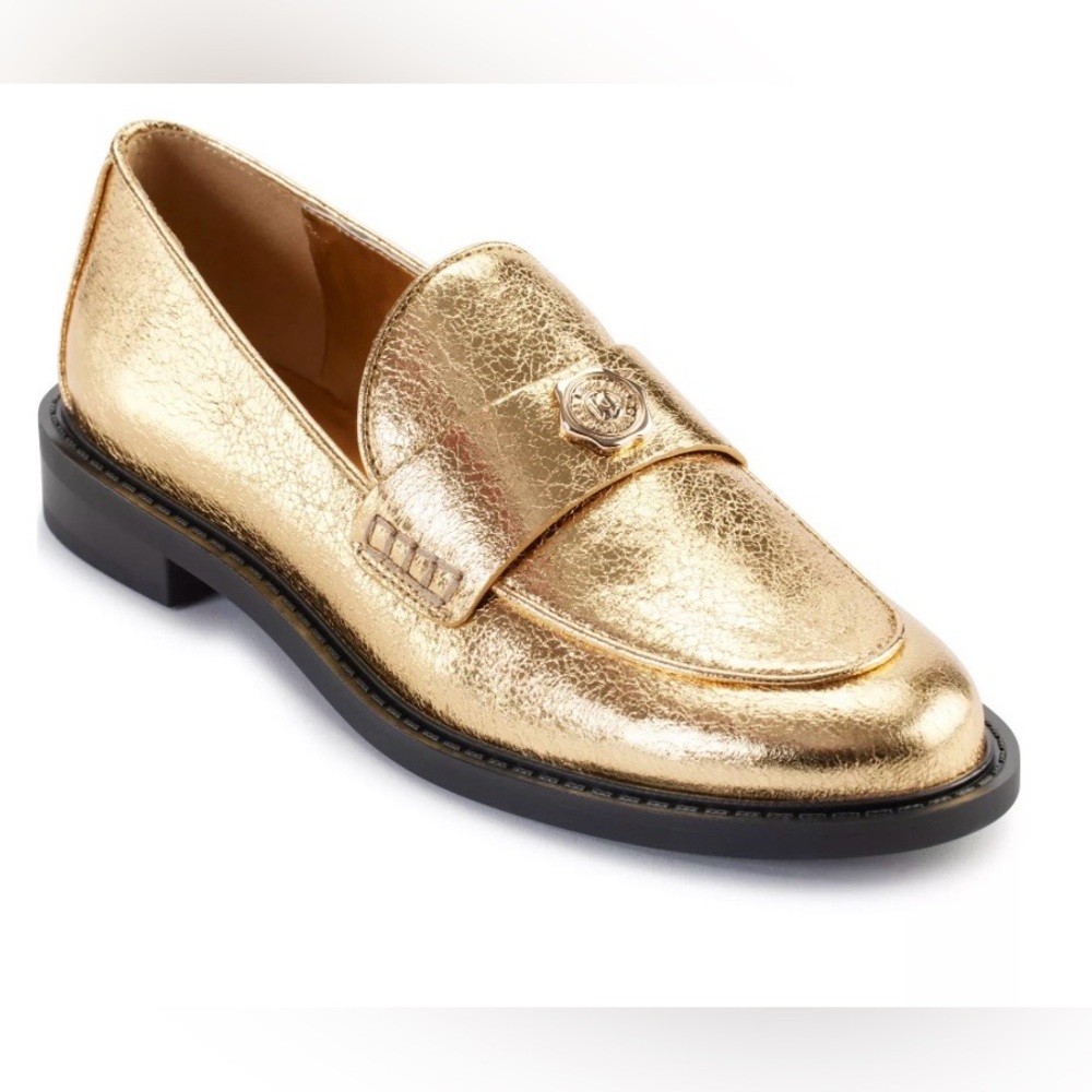 Karl Lagerfeld Paris “Rylin” Gold Metallic Loafers | Size 8 NWT